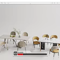 Modern Dining Table and Chair Combination Dining Table and Chair 3d model