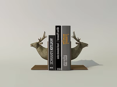 Modern book stand home bronze book holder 3d model