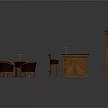 Wooden Furniture Collection With Bar Counter Stools Dining Table Chairs Armchairs And Coffee Table