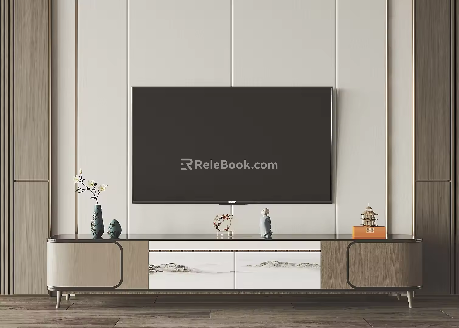 New Chinese TV Cabinet 3d model