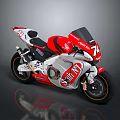 Sleek Racing Motorcycle With Red And White Livery Spirit Logo And Number 7
