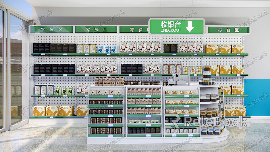 Modern Cashier Shelf model