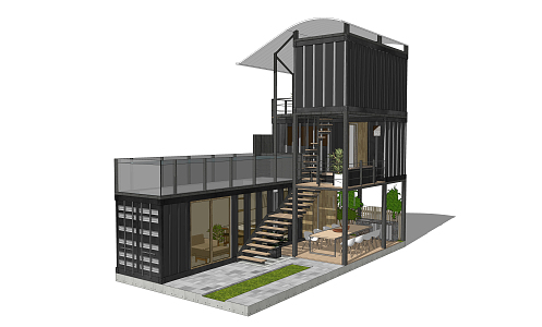 INDUSTRIAL LOFT CONTAINER CONSTRUCTION 3d model