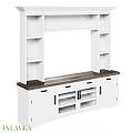 Modern White Home Dresser With Drawers Shelves And Wooden Top Storage