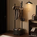 Stylish Entryway Clothing Rack With Hanging Clothes Hats And Storage Basket