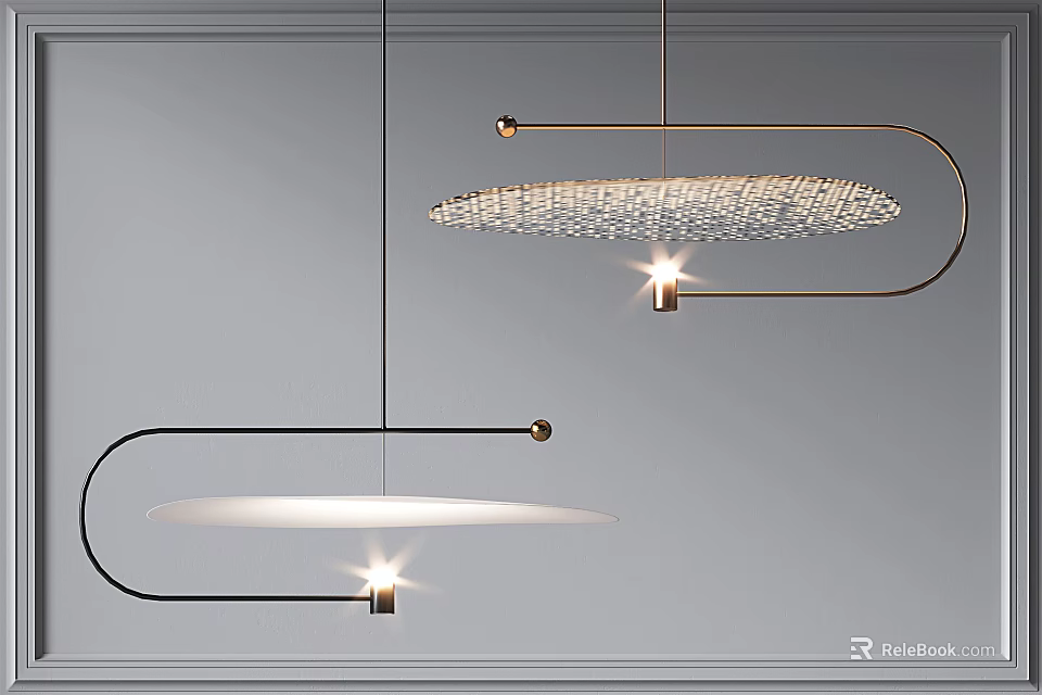Modern Chandeliers With Metal Frames And Different Design Elements For Interior Decor 3d model