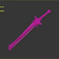 Detailed Metal Sword Sculpture With Intricate Carved Blade And Decorative Hilt