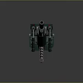 Green Military Weapon With Cylindrical Barrel Mechanical Structure Red Base Parts