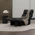 Modern High Quality Leather Chaise Lounge With Soft Knitted Throw Blanket For Cozy Home Space
