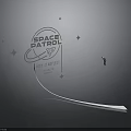 Space Patrol Intergalactic Design With Planetary Logo Stars And Astronaut Figure