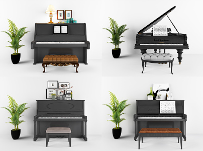 Modern Piano Combination 3d model