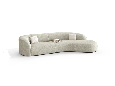 Cream corner multiplayer sofa 3d model