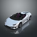 Sleek White Convertible Sports Car with Purple Interior and Modern Design