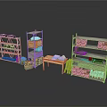 Scenic Rural Storage Space With Metal Shelves Wooden Crates And Tools