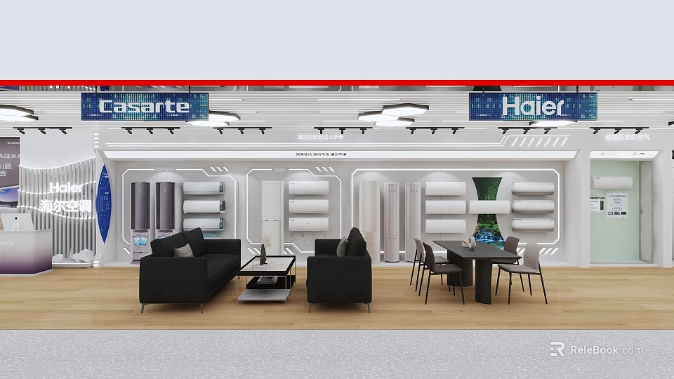 Casarte Haier Furniture Showroom Displaying Sofas Chairs Tables And Home Appliances 3d model 