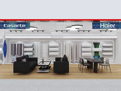 Casarte Haier Furniture Showroom Displaying Sofas Chairs Tables And Home Appliances 3d model