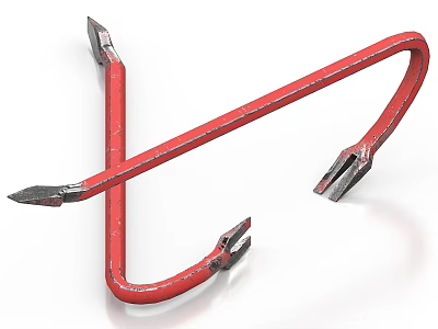 Red Curved Hardware Tools With Sharp Ends For Heavy Duty Applications 3d model