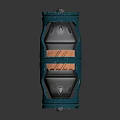 Automotive Cylindrical Metal Component with Blue Housing Silver Core and Orange Details for Vehicle Mechanical Systems