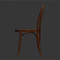 Stylish Wooden Leisure Chair Featuring Curved Backrest Patterned Seat And Slender Legs