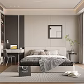 Luxury Modern Bedroom Interior With Comfortable Bed And Stylish Decor 3d model
