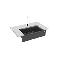Modern Black Deep Sink With Metal Faucet And Drain Rack Design