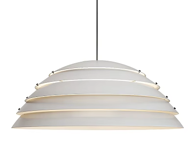 Modern Layered White Pendant Light With Warm Illumination And Sleek Design 3d model