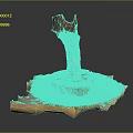 Natural Wooden Stone Decorative Sculpture with Stump Base and Textured Details