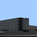 Modern Industrial Factory Building Surrounded by Lush Green Trees Near Roads And Blue Roof