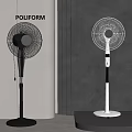 Sleek Modern Black And White Air Cooler Stand Fan For Home Interior Design