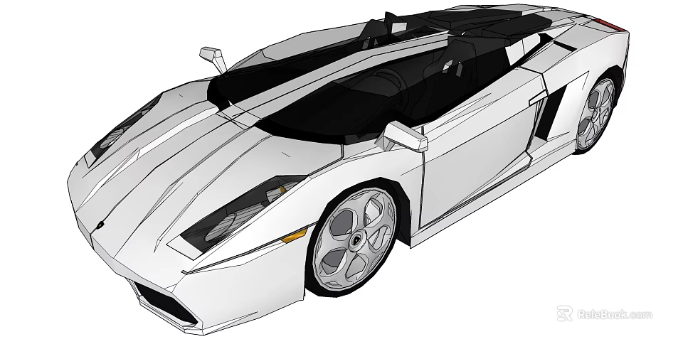 Luxury Convertible Sports Car With Sleek Design And Open Top Rendering 3d model 
