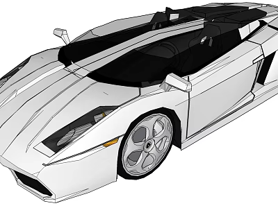 Luxury Convertible Sports Car With Sleek Design And Open Top Rendering 3d model