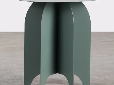 Green Modern Coffee Table with Curved Sculptural Base and Smooth Finish 3d model