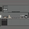 Modern Kitchen Interior Design With Dark Cabinets Open Layout Island Counter And Appliances