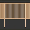 Pastel Pink Wooden Furniture With Vertical Slat Design Open Structure And Four Slender Legs