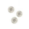Hanging Decorative Ornament Set With Three Radial Design Pieces In White