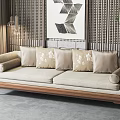 New Chinese-style double sofa 3d model