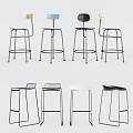 Modern Ergonomic Bar Stools With Metal Frame Colorful Seats For Kitchen Island And Home Bar