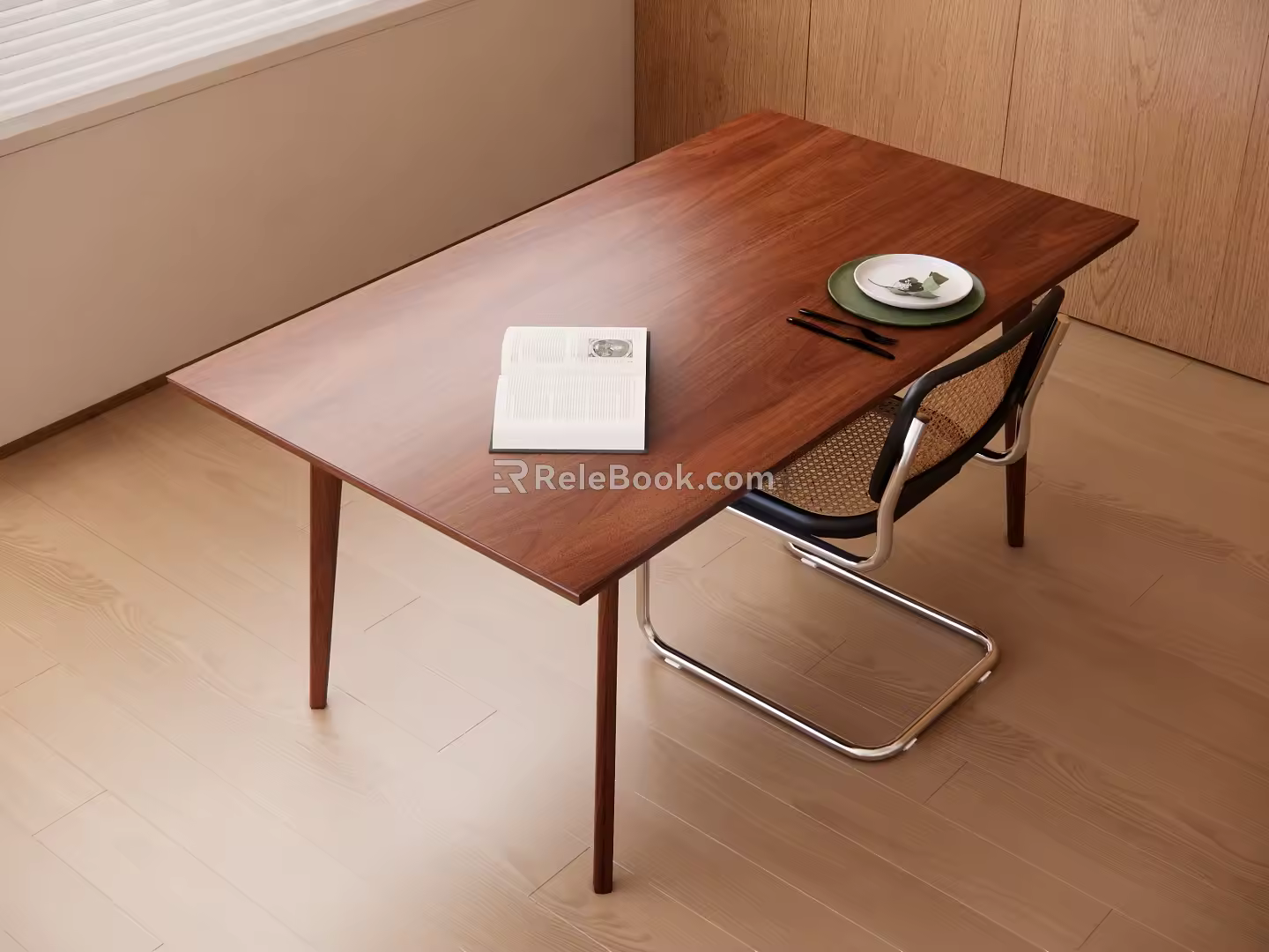Middle-style dining tables and chairs 3d model