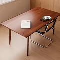 Middle-style dining tables and chairs 3d model
