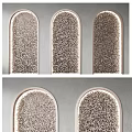Arched Stone Texture Background Wall For Modern Interior With Light Frame