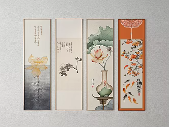 New Chinese Plant Painting Decorative Painting 3d model