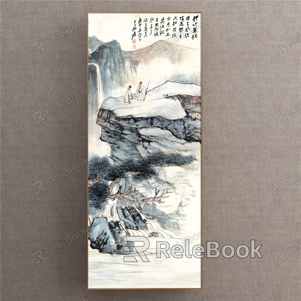 Chinese Landscape Painting Green Landscape model