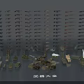 Comprehensive Collection of Various Weapons Including Firearms Military Equipment and Models 3d model