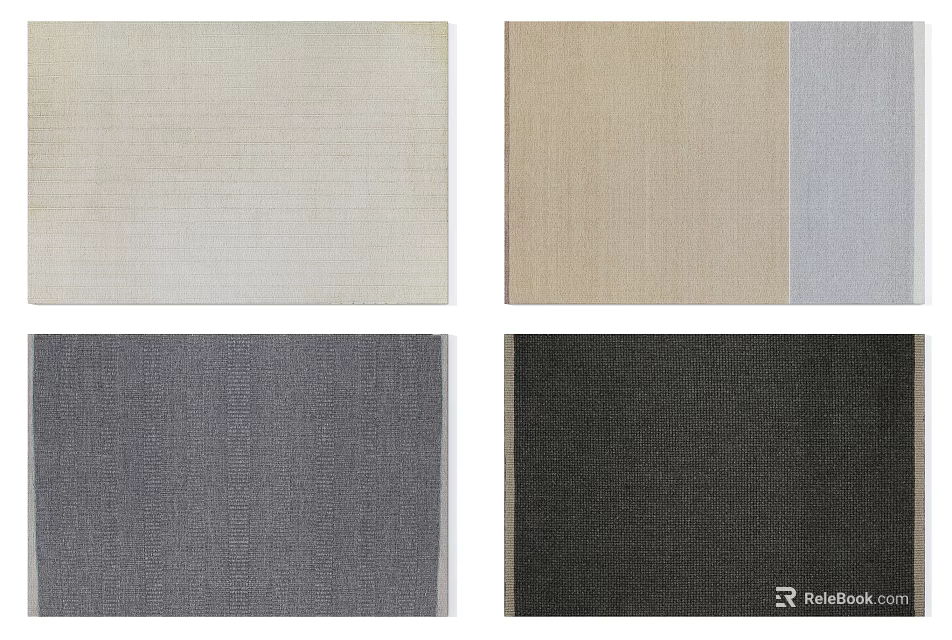 Square Rugs In Neutral Tones With Modern Texture For Home Decor 3d model