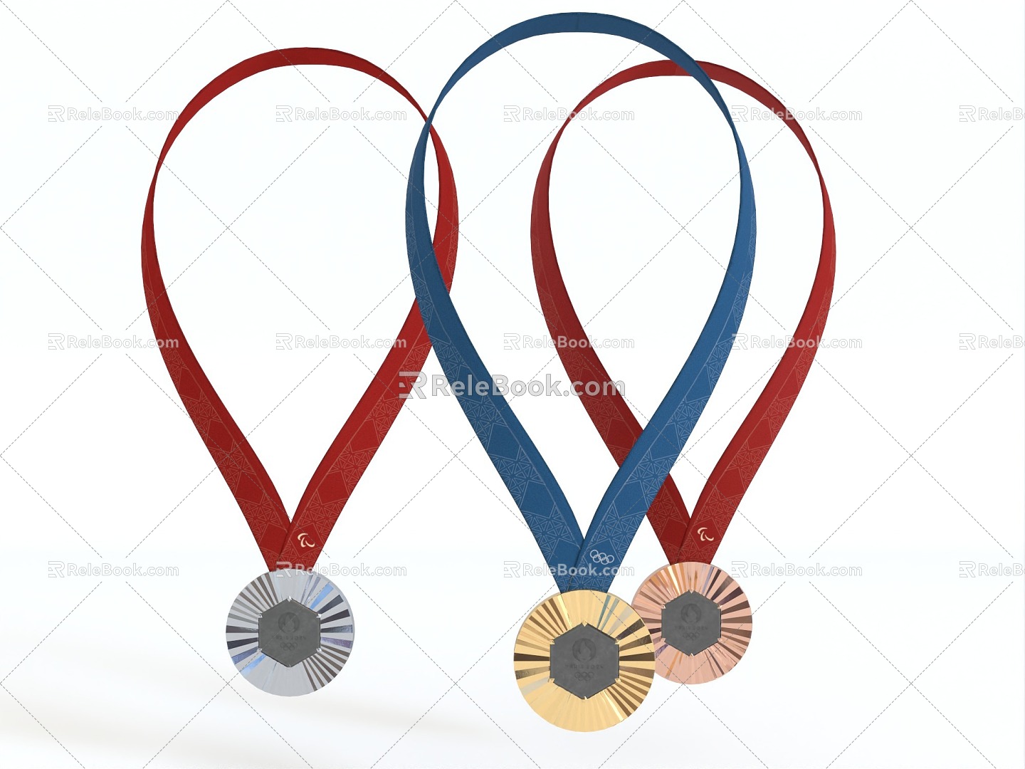 Olympic medal Paris Olympic gold medal Gold medal Silver medal Bronze medal Olympic Games 3d model