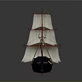 Retro sailing ship ancient ship ancient warship large ancient ship ancient warship 3d model
