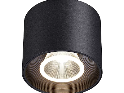 Sleek Black Modern Downlight Spotlight With Illuminated Center And Smooth Metal Finish 3d model