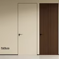 Modern Hinged Doors Featuring Light and Brown Striped Design by Poliform 3d model