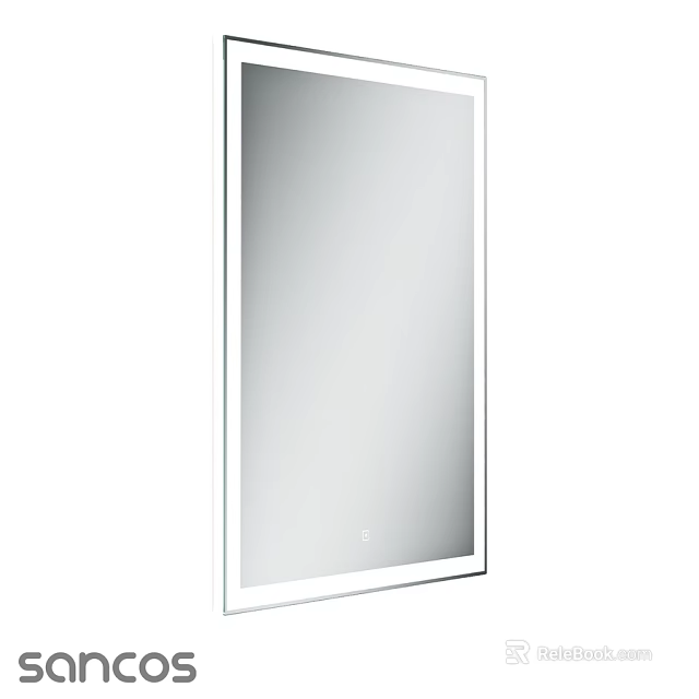 Modern Daily Washing Supplies Bathroom Mirror With White Frame Rectangular Design 3d model 