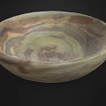 Elegant Decorative Bowl With Marble Like Texture In Natural Brown And Beige Tones